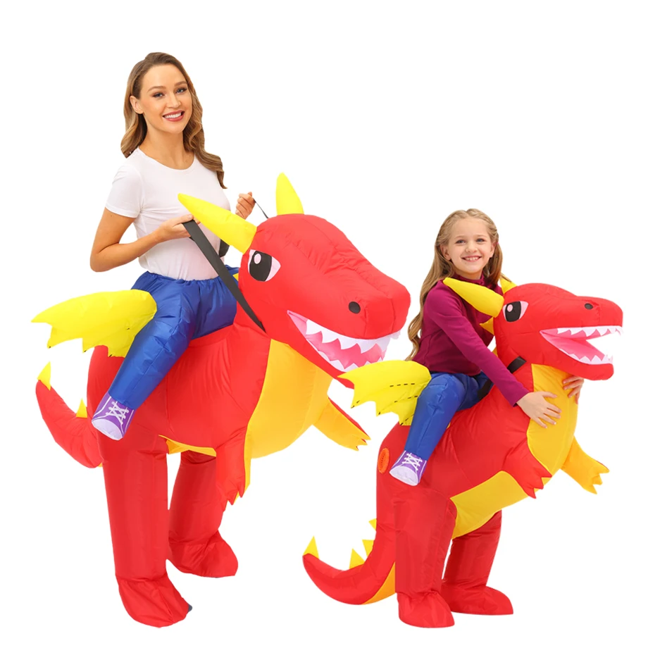 Adults Kids Inflatable Dinosaur Costume Fun Pterosaur Ride Costume Suitable for Halloween Carnival Party Role Playing Props