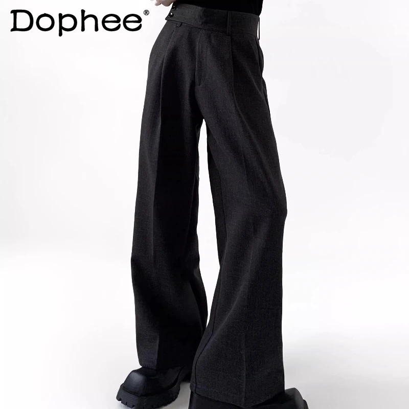 

Fashion Light Luxury Trousers Men's 2026 Spring High-end Straight Pants Male Simple Chic Loose Comfort High-waist Suit Trousers