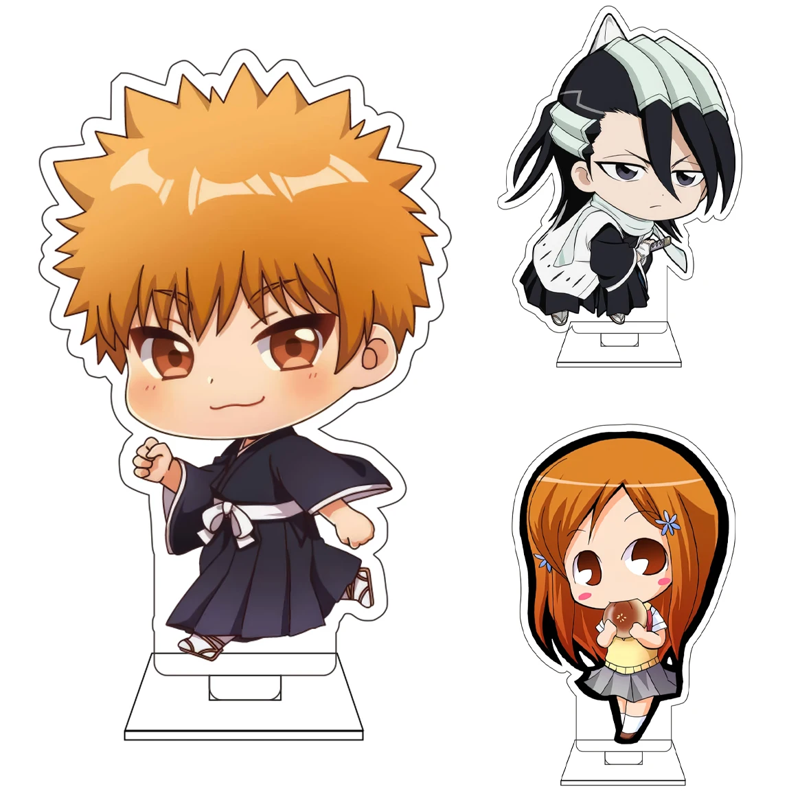 Figura de acrílico de 10 cm de anime BLEACH, base decorativa con personajes como Urahara Kisuke, Inoue Orihime, Kurosaki Ichigo, ideal para regalo.
