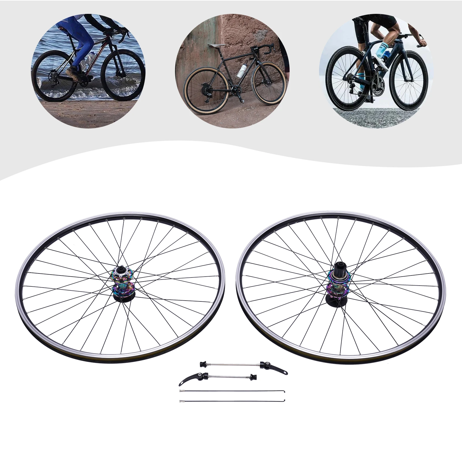 Mountain Bike Wheelset 29 Inch Aluminum Alloy Rim Disc Brake MTB Wheelset Quick Release Front Rear Wheels Bike Wheels Black