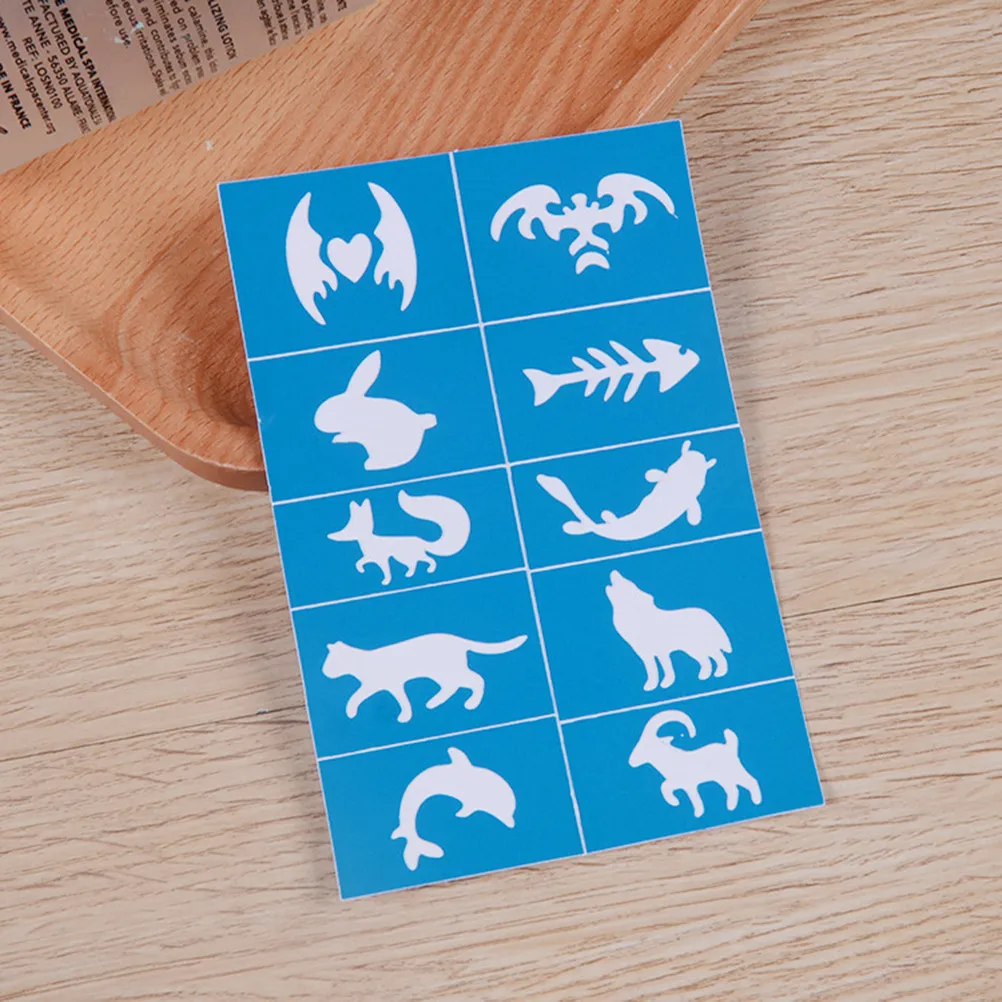 

200 шт. трафаретов для татуировок, самоклеящиеся шаблоны для лица и тела, для блесток, аэрографии, временных татуировок, Хэллоуина, вечеринок, салонов