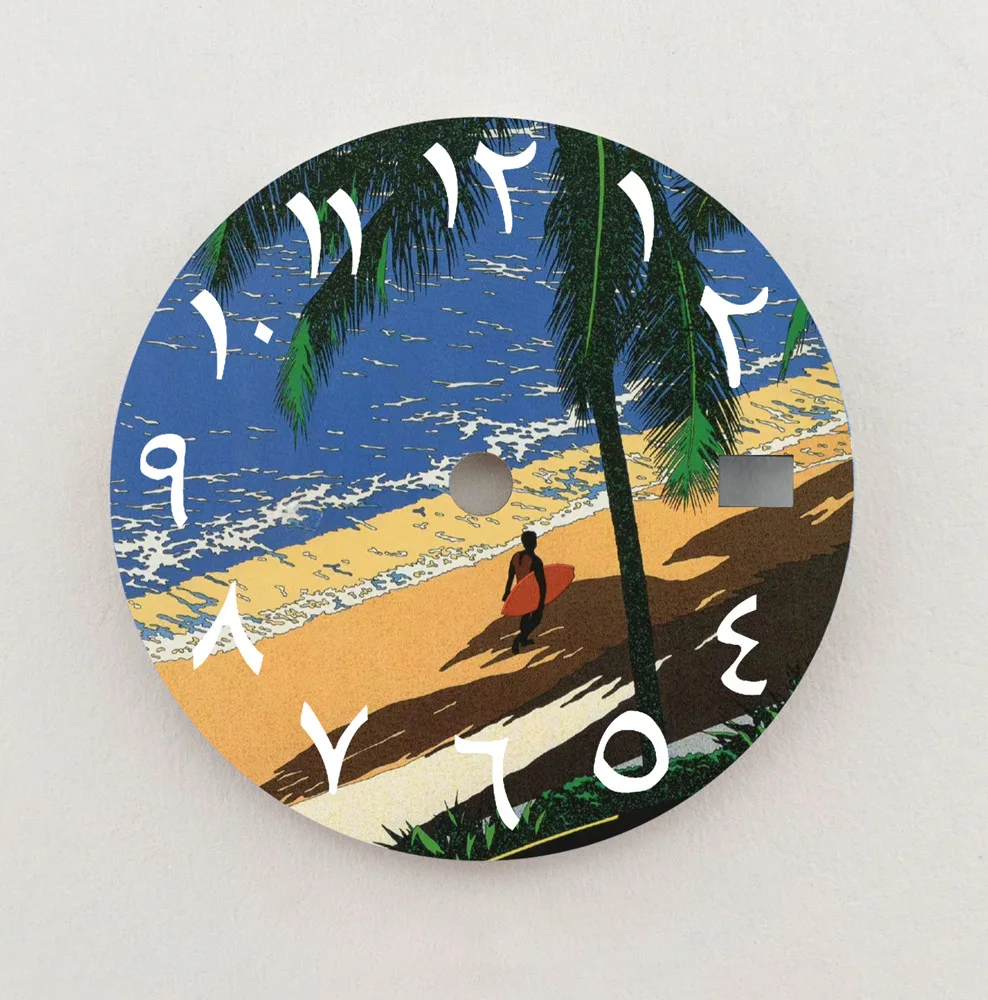 NH35 Dial Ocean Beach Dial 28.5mm Arabic Numerals Dial Fit NH35/NH36 Movement Watch Parts Replacement Accessories Custom Dial