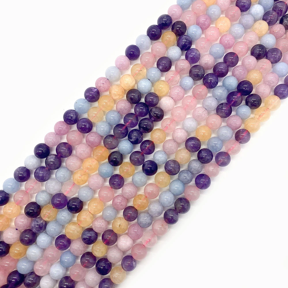 6-10MM Pick Size Natural Stone Lavender Round Spherical Polished Loose Beads for Jewelry Making DIY Necklace Bracelet Accessory image 2