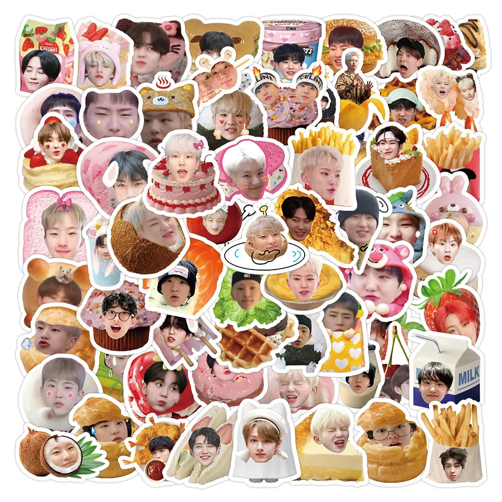 10/30/50/104PCS INS Style South Korean Boy Band Stickers Funny Food Graffiti Sticker Seventeen Decals Bike Laptop Toy Fans Gift