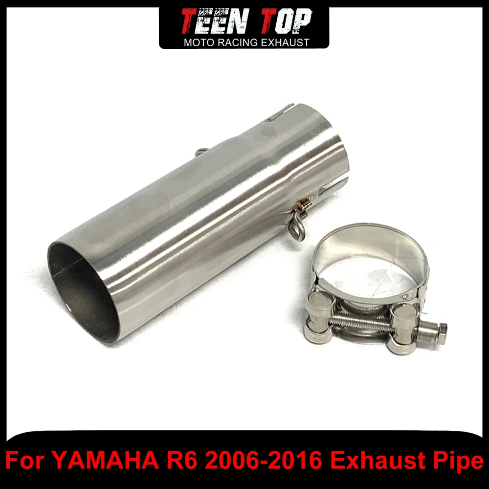 

51 мм мотоциклетная выхлопная соединительная труба из нержавеющей стали для YAMAHA R6, средняя соединительная труба, выхлопная трубка для мотоцикла R6 2006-2016