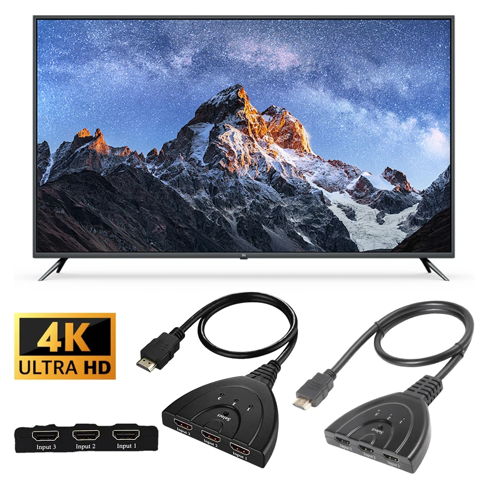 محول متوافق مع HDMI ، محول متعدد ، 4K ، 1.3 P ، 3 منافذ ، 3 في 1 خارج ، HDTV ، PS4