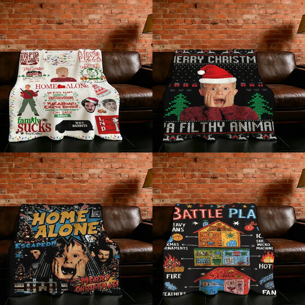 Funny Christma Movie H-Home Alone Blanket Flannel Warm Soft Throw Blanket For Room Sofa Childish Birthday Gifts
