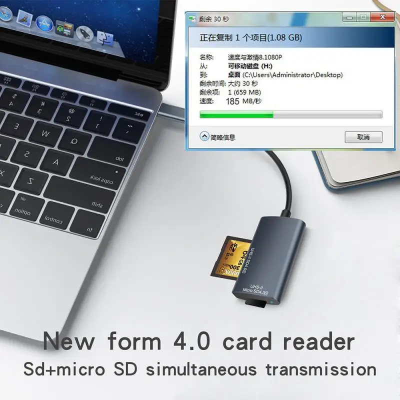 قارئ بطاقة ذاكرة Ryra-usb من النوع c إلى sd/tf ، 2 في 1 ، لأجهزة macbook والكمبيوتر الشخصي والكمبيوتر المحمول وملحقات الهاتف المحمول