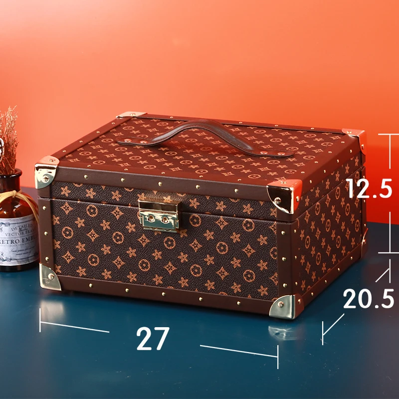 Combination Portable Jewelry Box Lockable Jewlery Storage Organizer for Necklace Watch Ring EarringBirthday Anniversary
