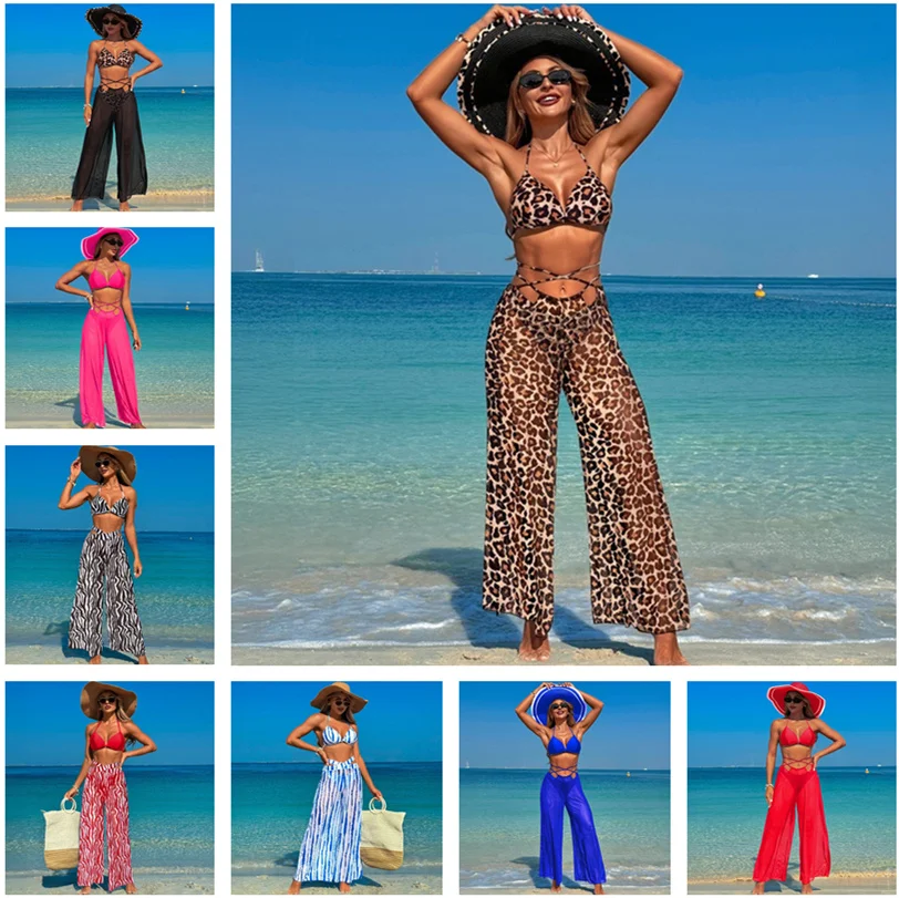 New Women Push Up Swimwear 2025 Summer Female Bikinis Set Biquinis Brazilian Fashion Beach Cover Ups Pant Bather Clothes