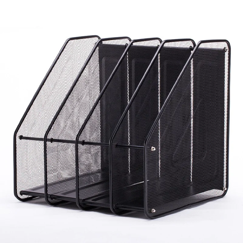 Office Supplies Quadruple Multi-layer Metal Iron Mesh File Rack Desk Sorting Folder Student Information Storage Box File Frame