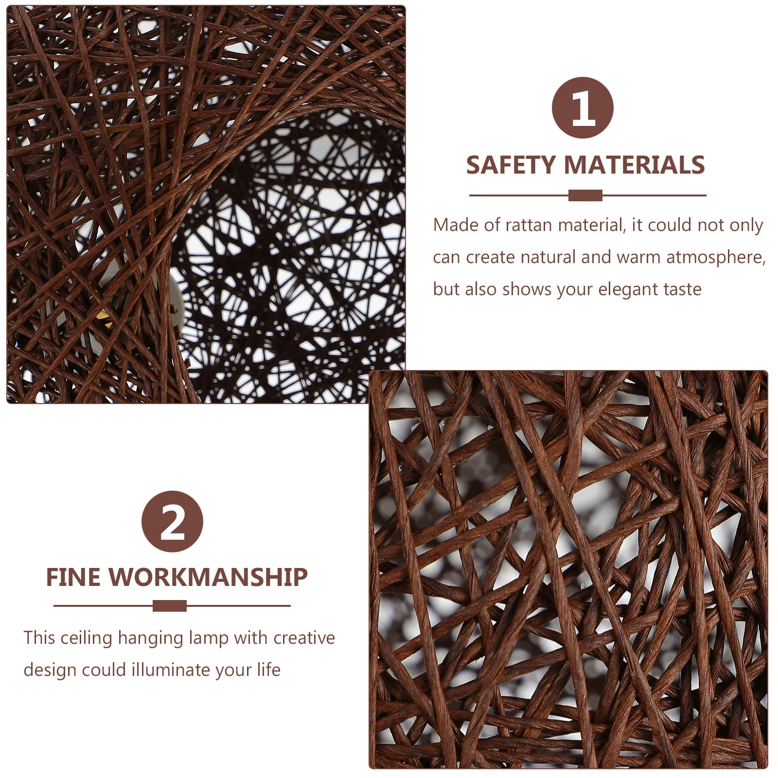 1-個籐織シャンデリアカバー素朴なペンダント天井ランプシェード装飾ライト装飾ホームカフェレストランバー