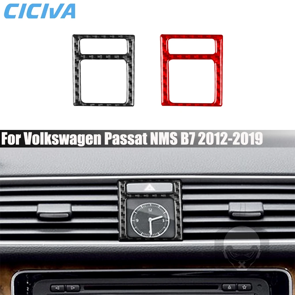

Carbon Fiber Car Accessories Center Console Clock Interior Cover Modified Trim Sticker For Volkswagen Passat NMS B7 2012-2019