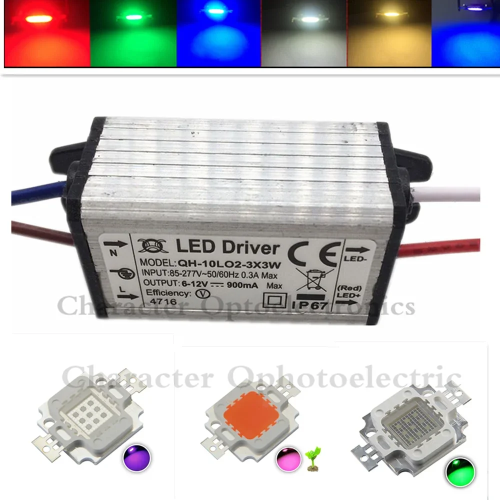 LED 통합 칩 COB LED 램프 전구, DIY 투광 조명 스포트라이트용 IP67 방수 전원 드라이버, 10W, 20W, 30W, 50W, 100W