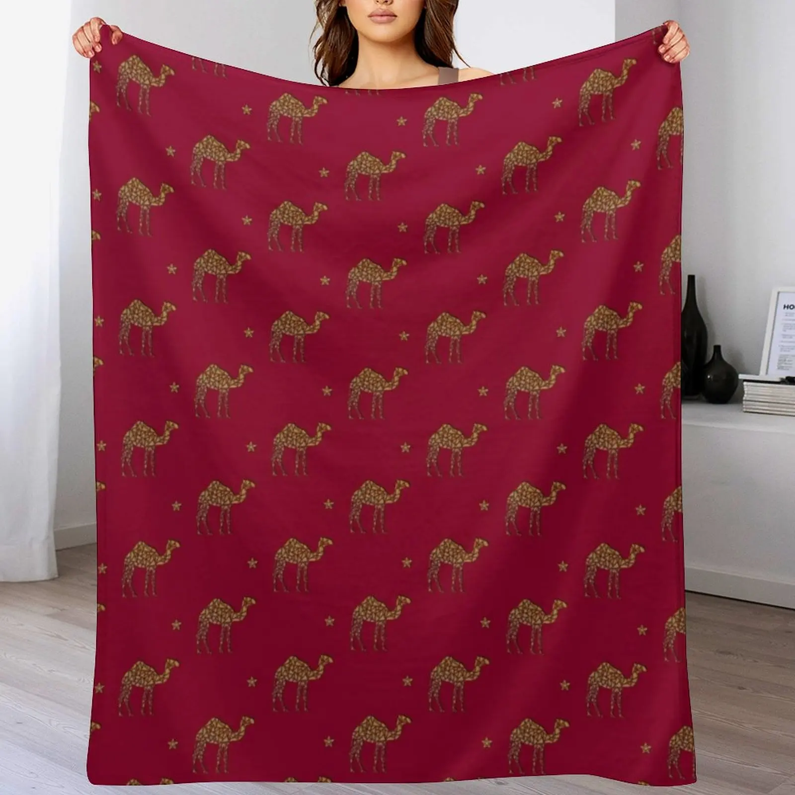 Christmas camel design for desert dwellers, those who love camels, and the KAUST community Throw Blanket sofa bed Blankets