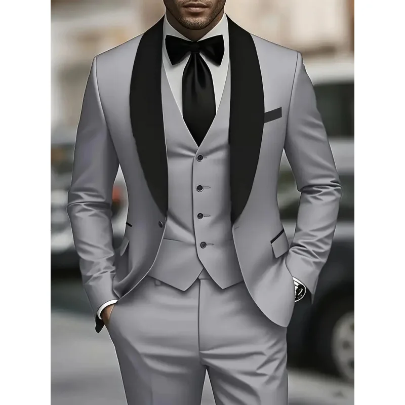 Garnitury męskie biznesowe casualowe, garnitury trzyczęściowe, styl koreański, slim fit, małe garnitury, garnitury ślubne dla drużbów