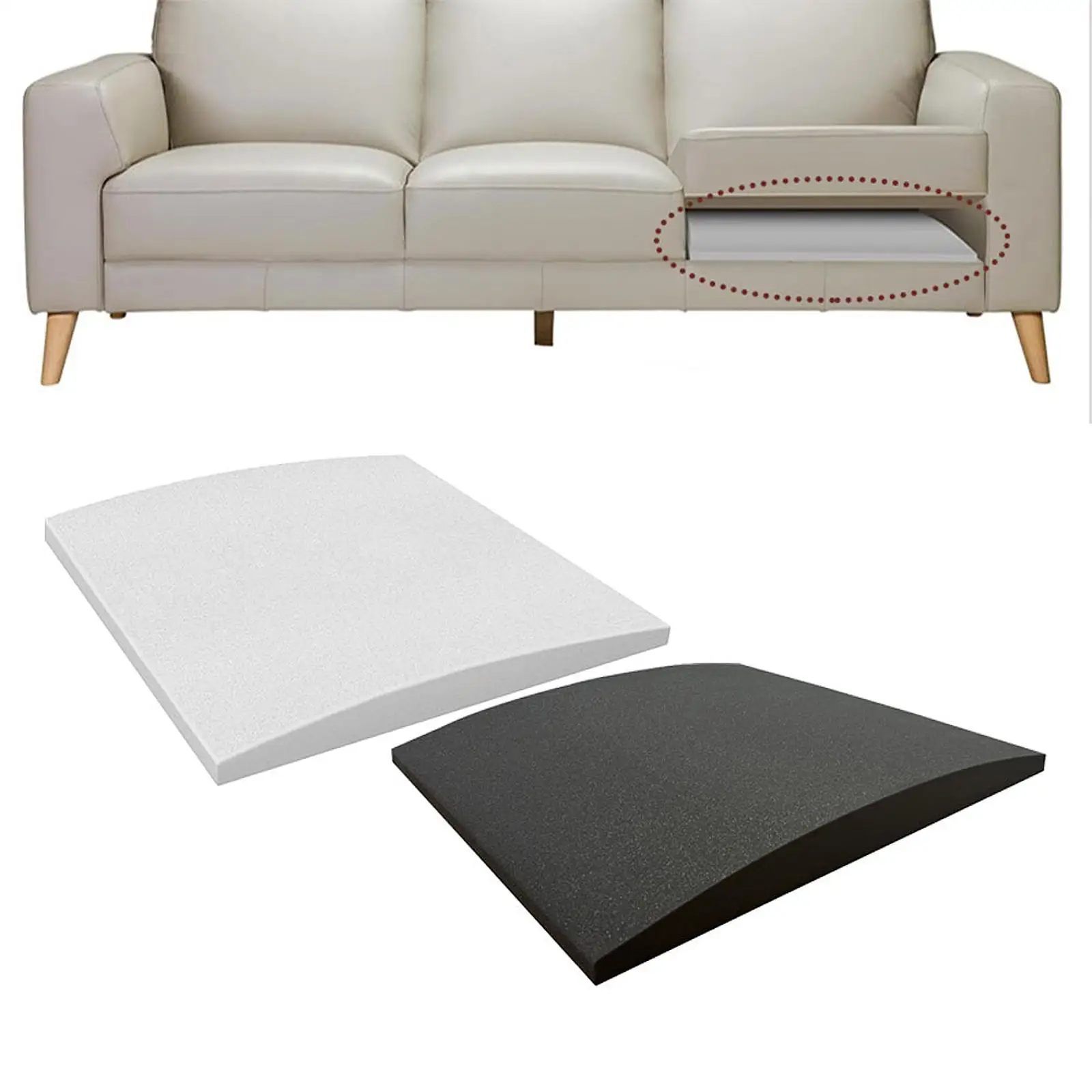 Sofa Cushion Support Foam Insert Under Seat Curved Arched Pad Furniture Sagging Seat Fix for Sectional Sofas