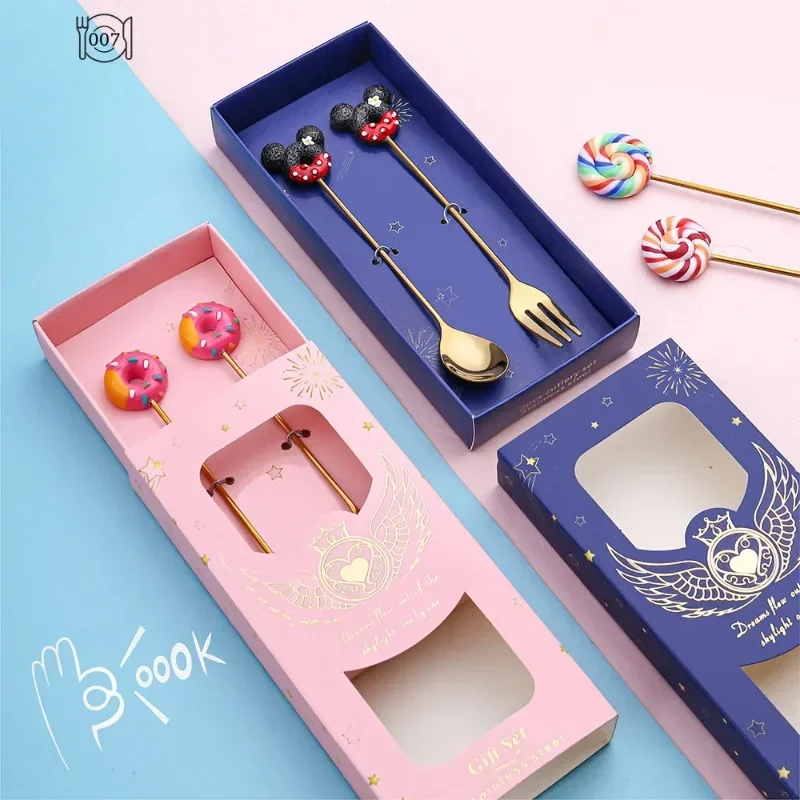 Stainless Steel Creative Candy Donut Dessert Fork Coffee Spoon Stirring Spoon Cartoon Creative Fork