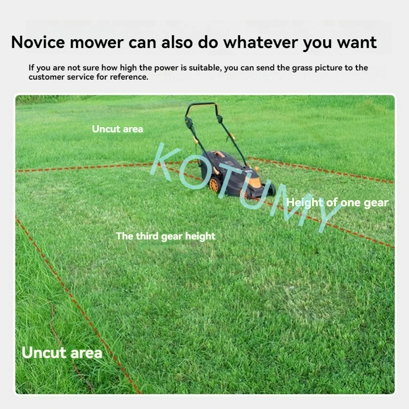 Brushless Push Lawn MowerMultifunctional Grass Trimmer Household Portable Cutter Adjustable Garden Trimming