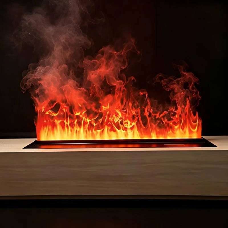 Ultra-Thin Wall Mounted Mist Fireplace gold mist fireplace 3d flame Mobile Phone Tuya App and 128 RGB Colors for Smart Home
