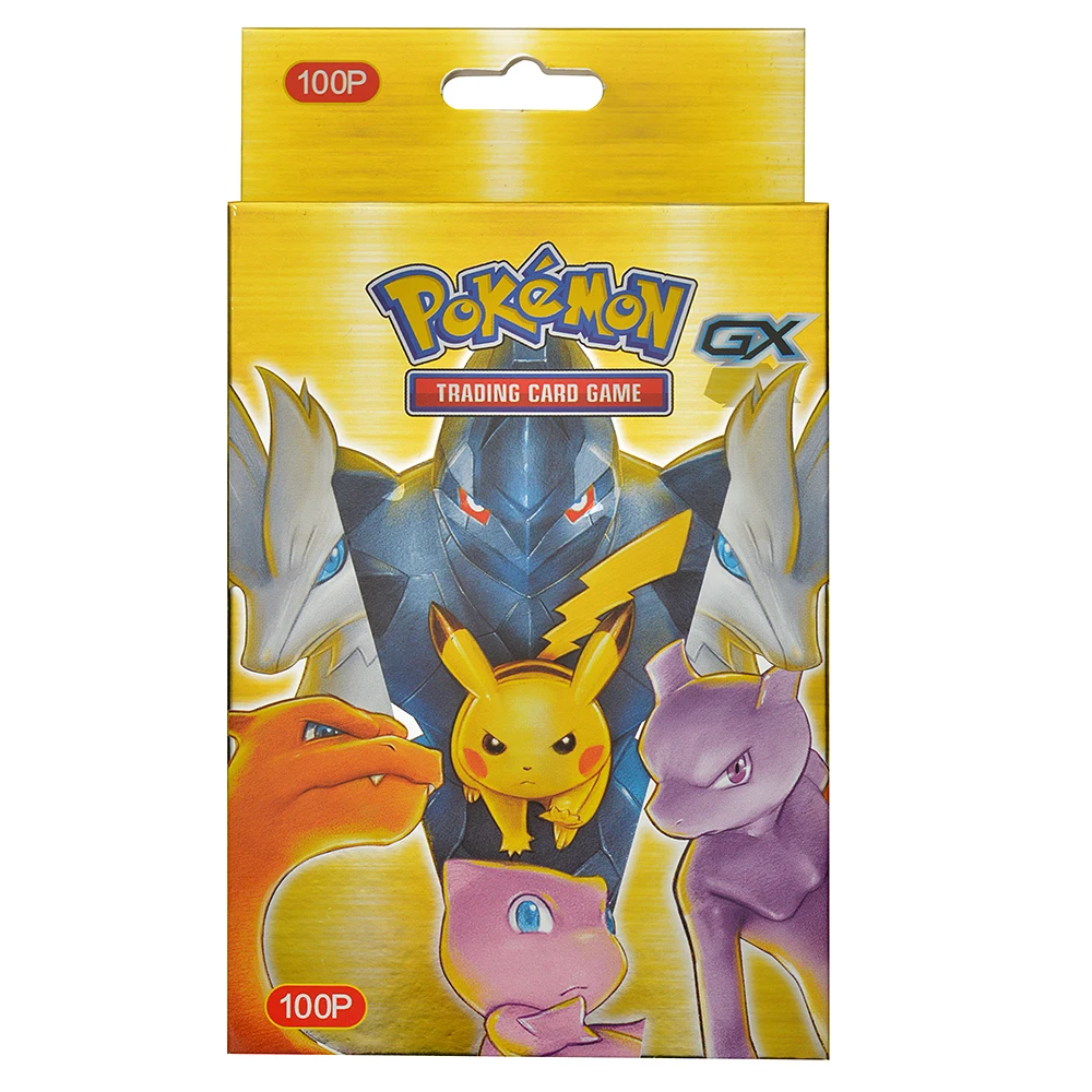 100 Pcs English Pokémon TCG: GX Cards Box Pokémon Trade Card 100 Non-Repeating Sheets