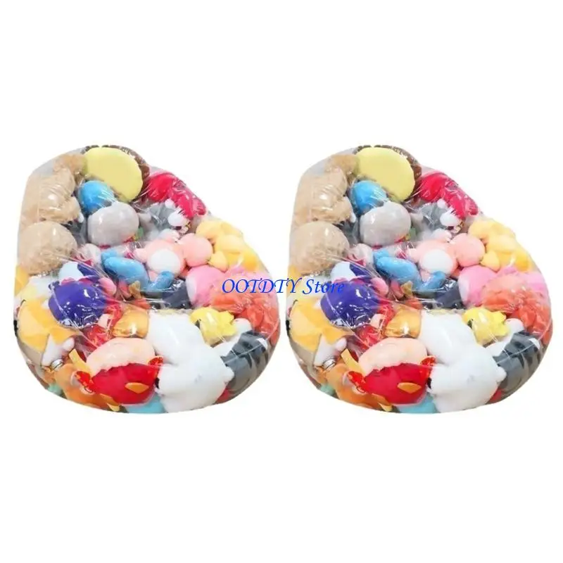 

367A Большие прозрачные плюшевые органайзеры с животными из ПВХ, сиденье-мешок вмещает более 100 предметов