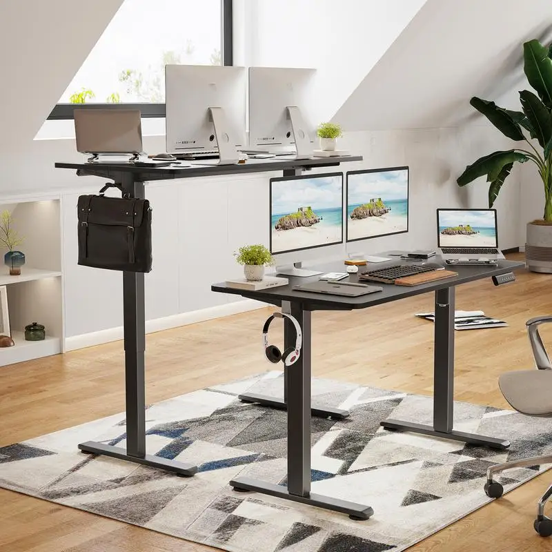 Adjustable Height Electric Standing Desk with Splice Board for Home Office Use