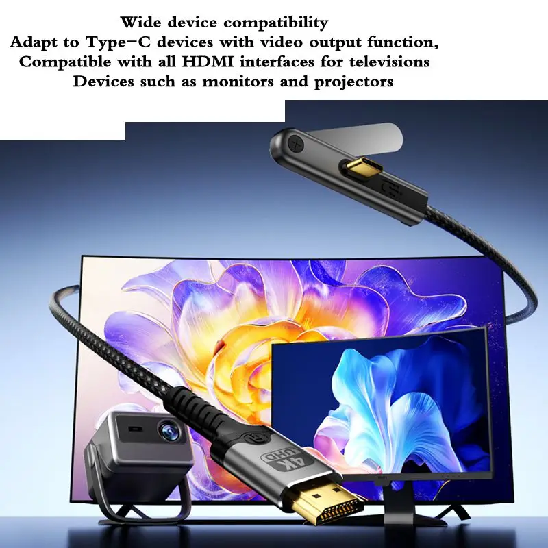 Thunderbolt 3/4 16K Mobile Phone, Computer Screen Projection Converter Cable 8K Type-C to HDMI Compatible Bracket Adapter Cable