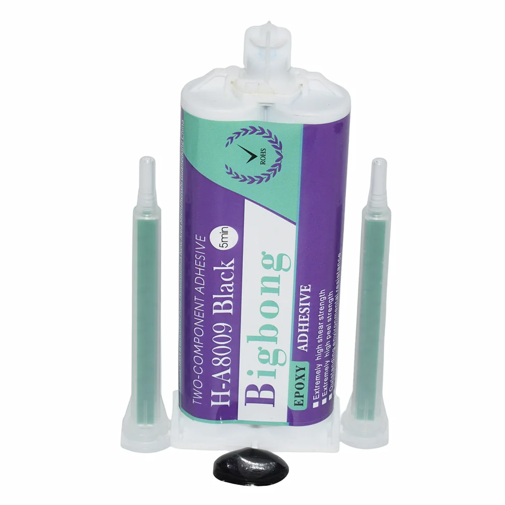Starkhaftende Klebstoffe 50ml 1:1 Epoxidharz Schwarzer Klebstoff Strukturkleber Zweikomponenten-Epoxidharz AB-Klebstoffe & 2 Stück statische Mischdüsen – Detail 5