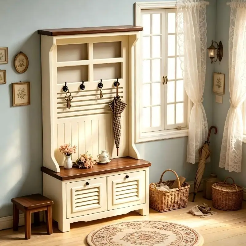 Dollhouse Miniature Scene Decoration Mini Furniture Cabinet Entryway Cabinet Doll Accessories Toy Photography Prop