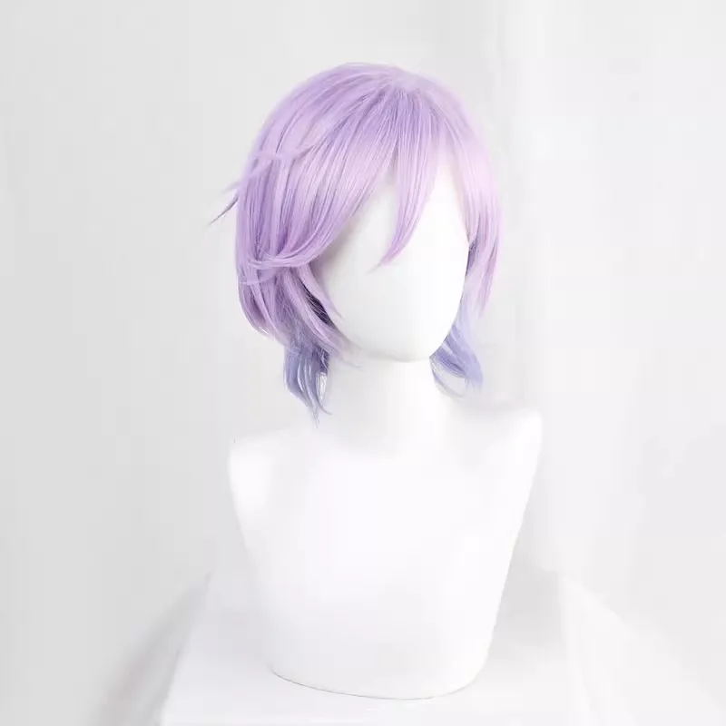 Game Twisted-Wonderland Epel Felmier Cosplay Wig Purple Gradation Short Hair Heat Resistant Synthetic Halloween Party Props