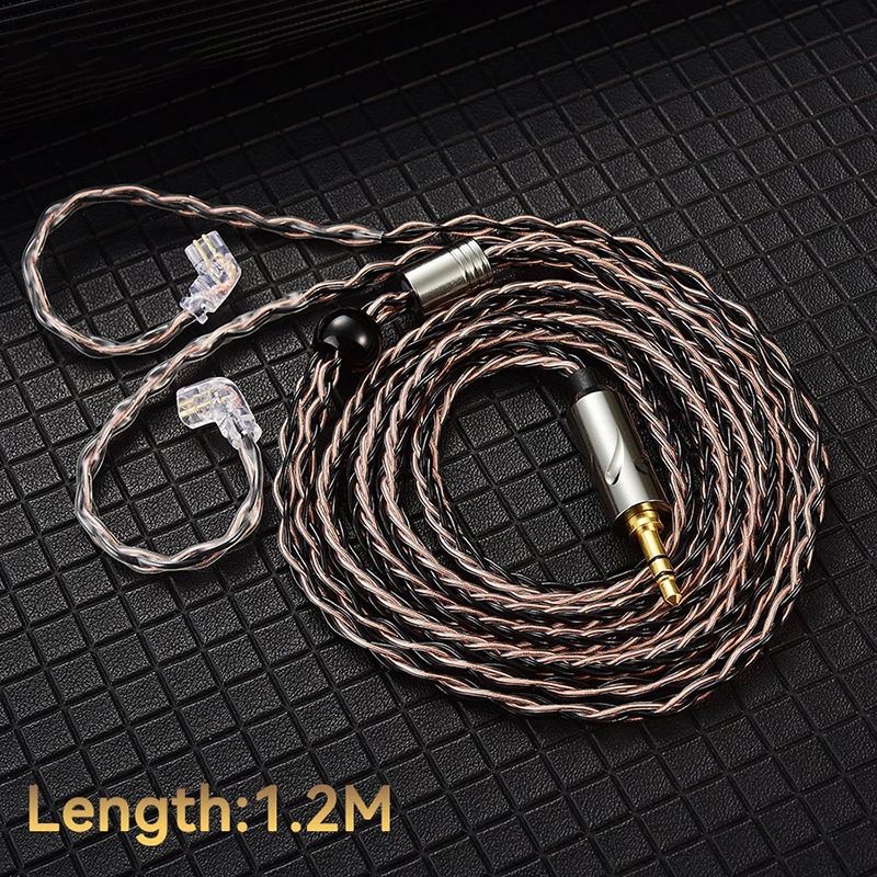 QKZ T1 Earphone Cable 8 Strand Copper Silver-plated Upgrade Wire 3.5mm Wired Headphone Cord For ZXN ZXT AK6 ZS10 EDX Pro ZSR CCA