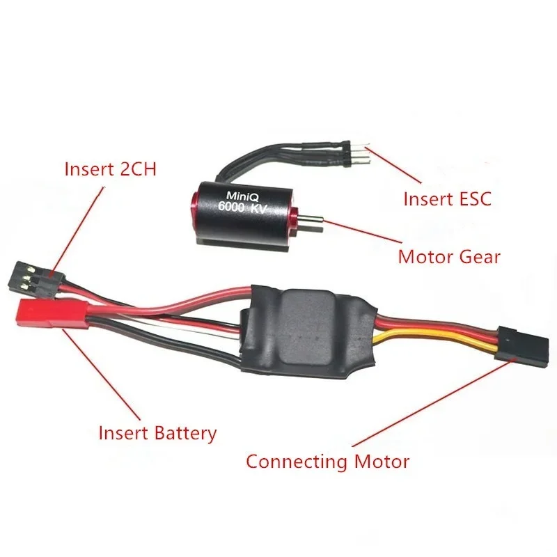 Bezszczotkowy silnik RC wózka na komary 6000KV ESC dla 1/28 Wltoys MINI-Q akcesoria do aktualizacji uniwersalny