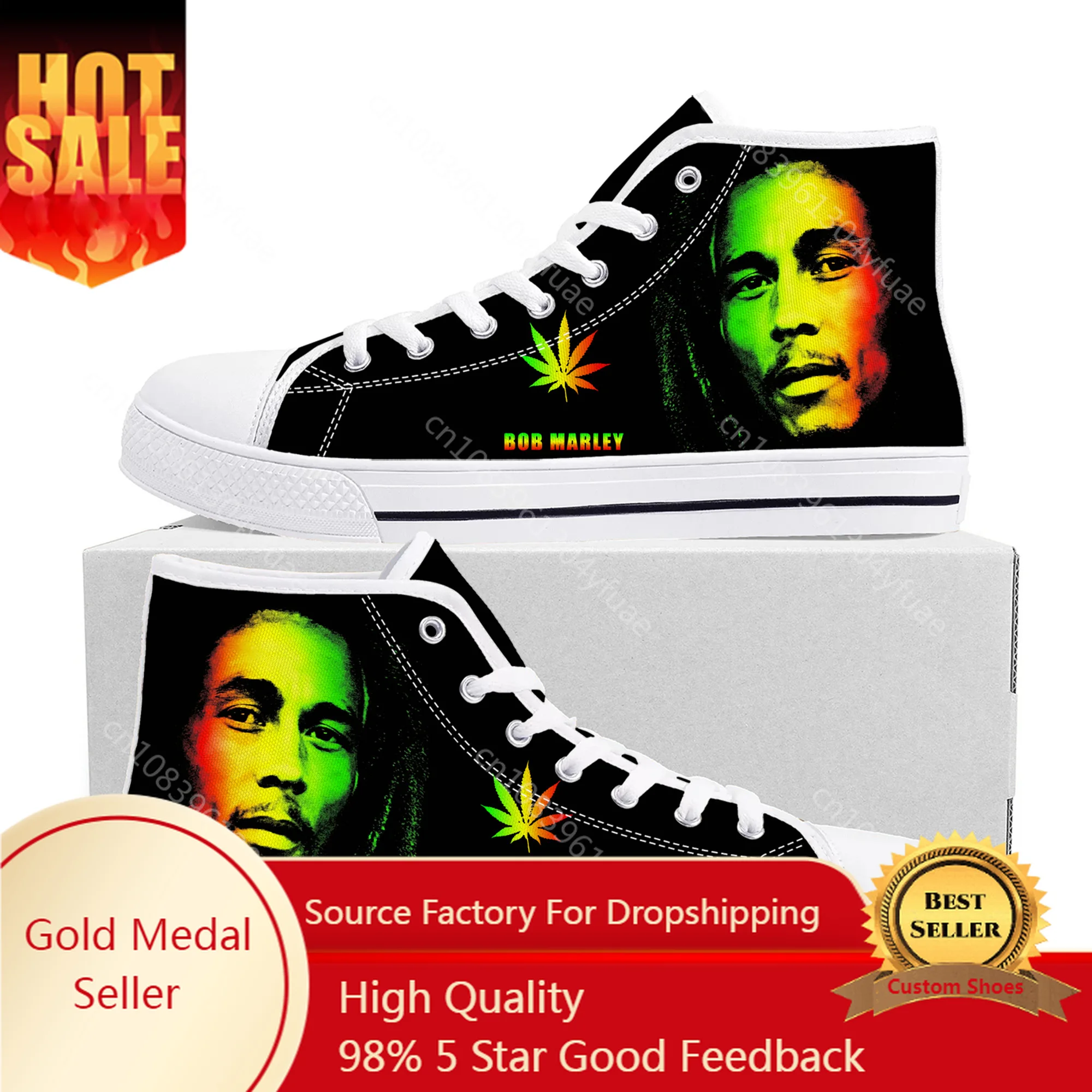 

Legend Bob Marley Reggae Rasta Music Rock High Top Sneakers Mens Womens Teenager Canvas Sneaker Casual Couple Shoes Custom Shoe