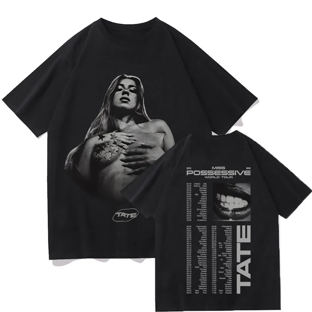Camiseta Tate McRae Possession Tour con estampado retro, camiseta Miss Possession 2026Album, camiseta de verano de algodón extragrande para hombre y mujer
