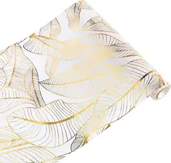 Golden Leaf Organza Metallic Table Runner for Home Kitchen Party Table Decoration