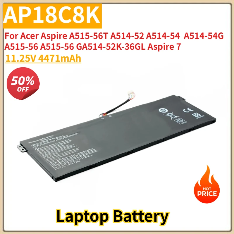 AP18C8K High Quality Laptop Battery 11.25V 4471mAh for Acer Aspire A514-52K-36GL A515-56T A514-52 A514-54 A514-54G Aspire 7