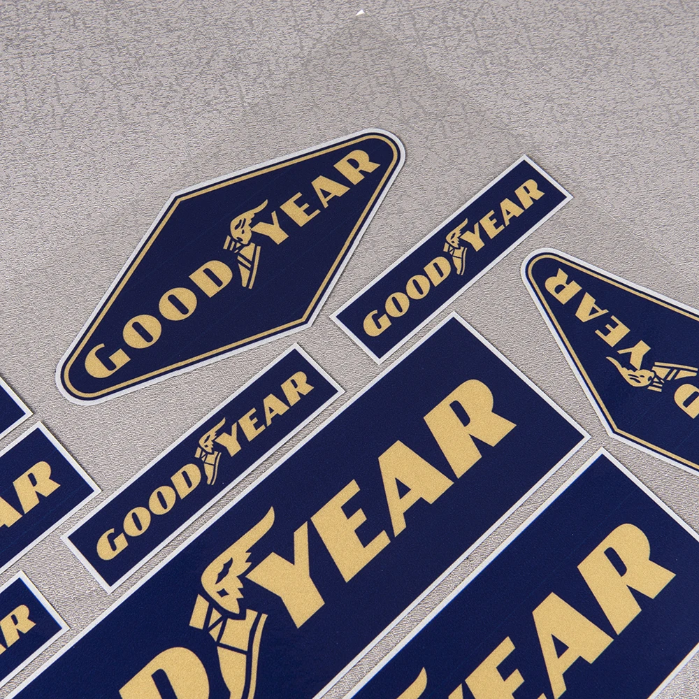9-teiliges reflektierendes GOODYEAR-Reifen-Schild, Auto-Aufkleber, Motorrad-Aufkleber, Vinyl-Grafik-Set, selbstklebendes Kit, Motorrad-Autozubehör – Detail 8