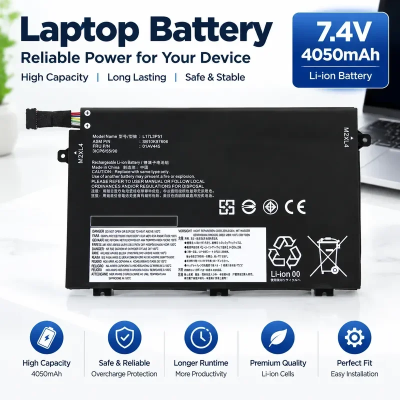 [NEW] L17C3P51 L17L3P51 L17L3P52 Laptop Battery For Lenovo ThinkPad L480 L580