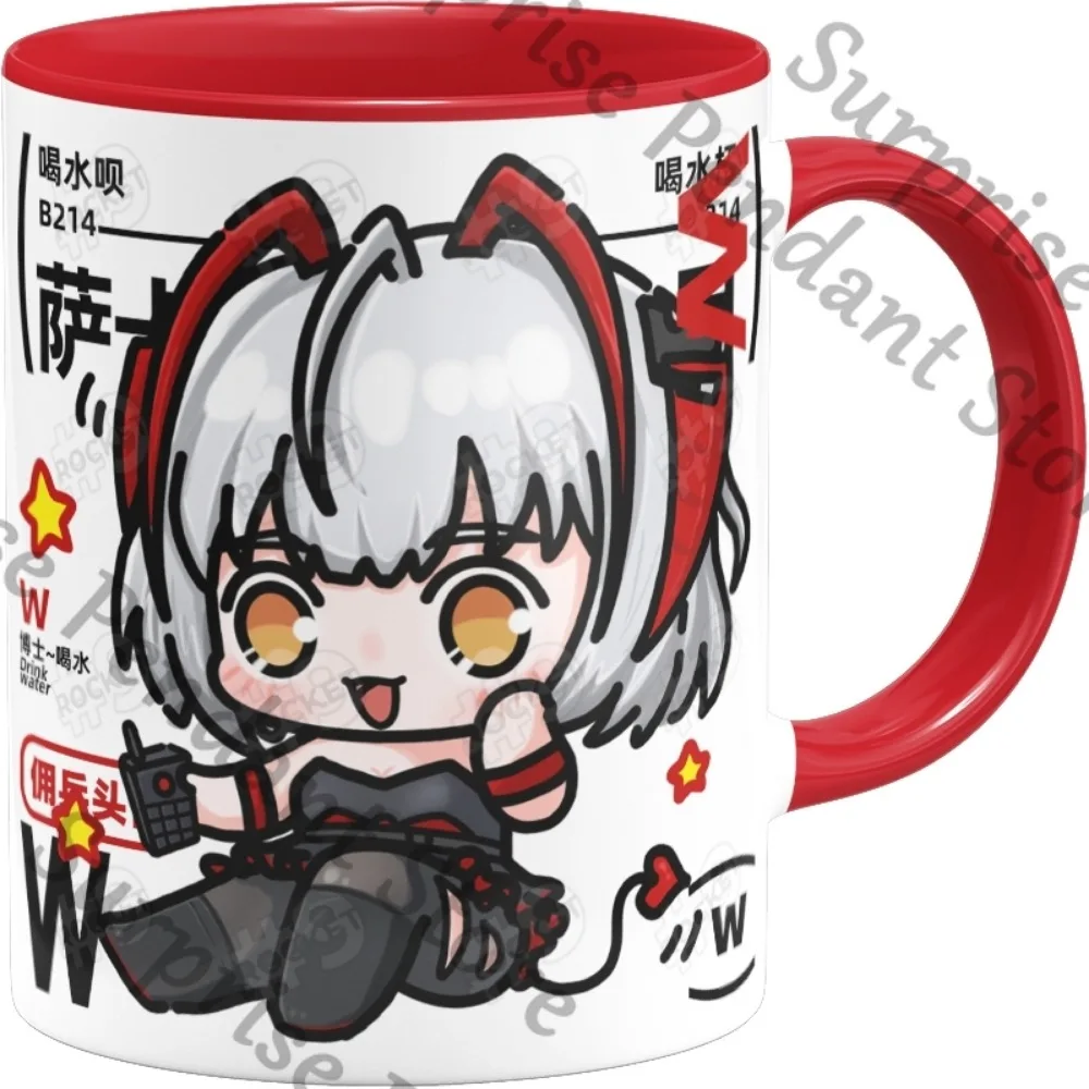 فرسان أمبيتوس دبليو زملاء الأصلي لطيف Q نسخة عنصر رباعي السيراميك زجاج الماء كوب قهوة الحليب هدية عيد ميلاد