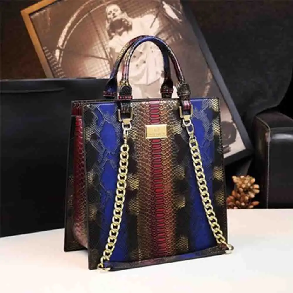 Fashion Noble Women Luxury Handbag High Grade Snake skin Pattern Summer Tote Bag Chic Ladies Crossbody Shoulder Purses 2023 New