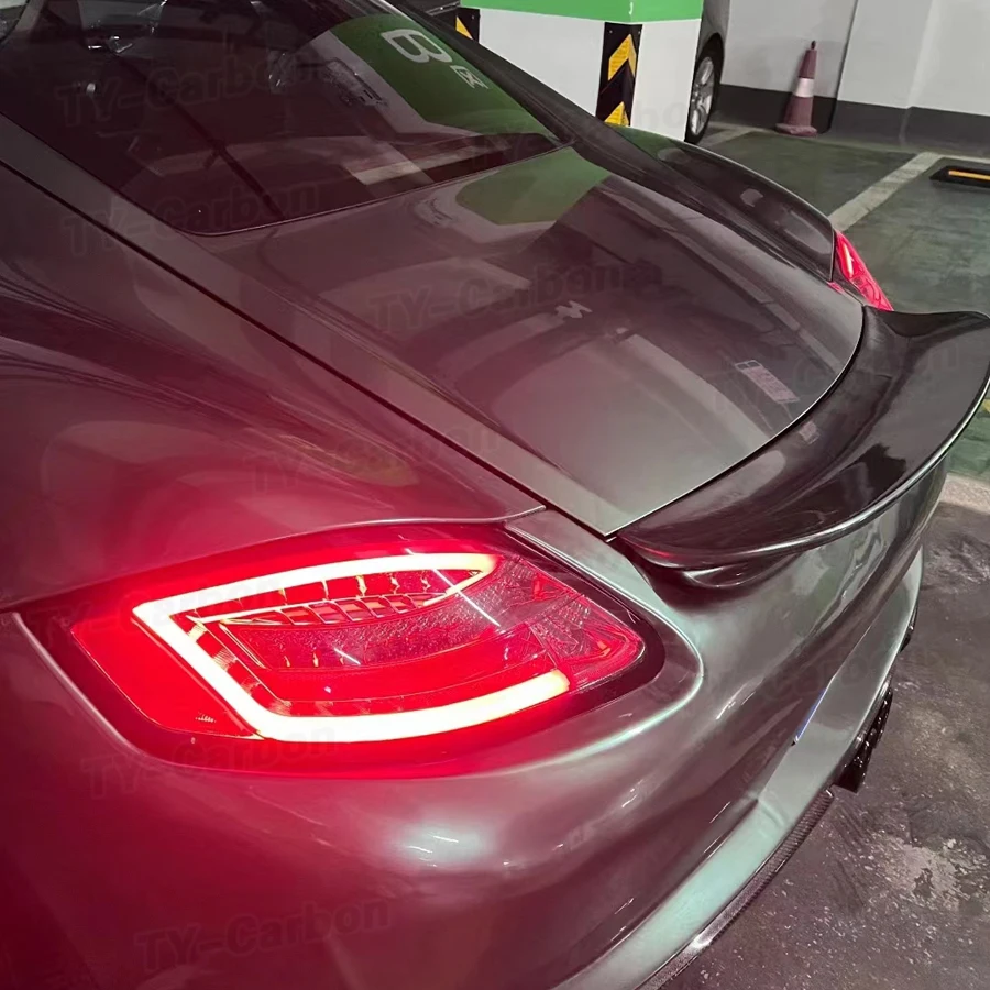 Car Rear Trunk Wing Spoiler For Porsche 987 Cayman Coupe 2005 - 2012 Rear Trunk Boot Lip Wing Spoiler Real Carbon Fiber