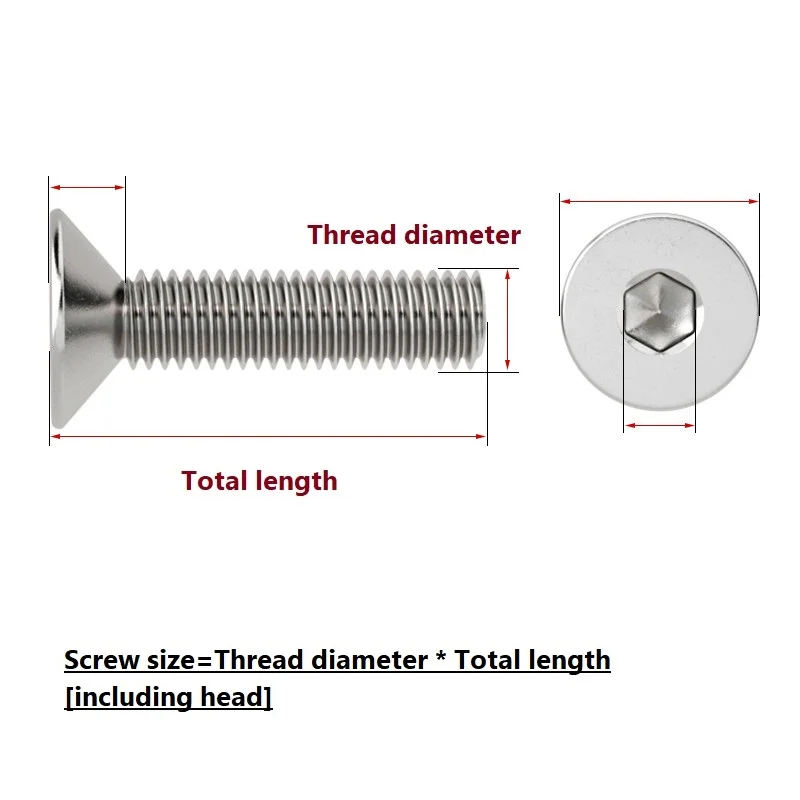 New Listing M5 M6 M8 Flat Hex Socket Countersunk Head Machine Screw Bolt TA2 Titanium