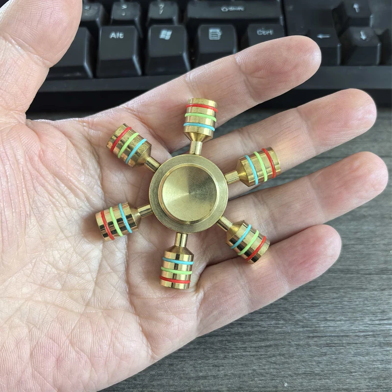 Novidade seis braço metal fidget spinner para adultos adolescente crianças ansiedade alívio do estresse brinquedos tdah autismo natal presentes de aniversário