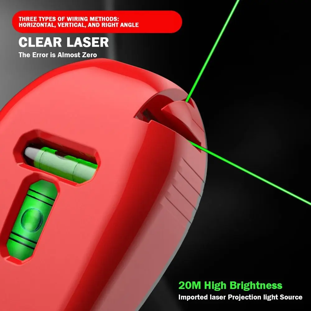 20M 90 °   เครื่องวัดระดับเลเซอร์ LD แสงเลเซอร์ความแม่นยำสูง เครื่องมือวัดมุมฉาก แสงอินฟราเรด เครื่องวัดระดับเลเซอร์ขนาดเล็ก เครื่องมือวัด