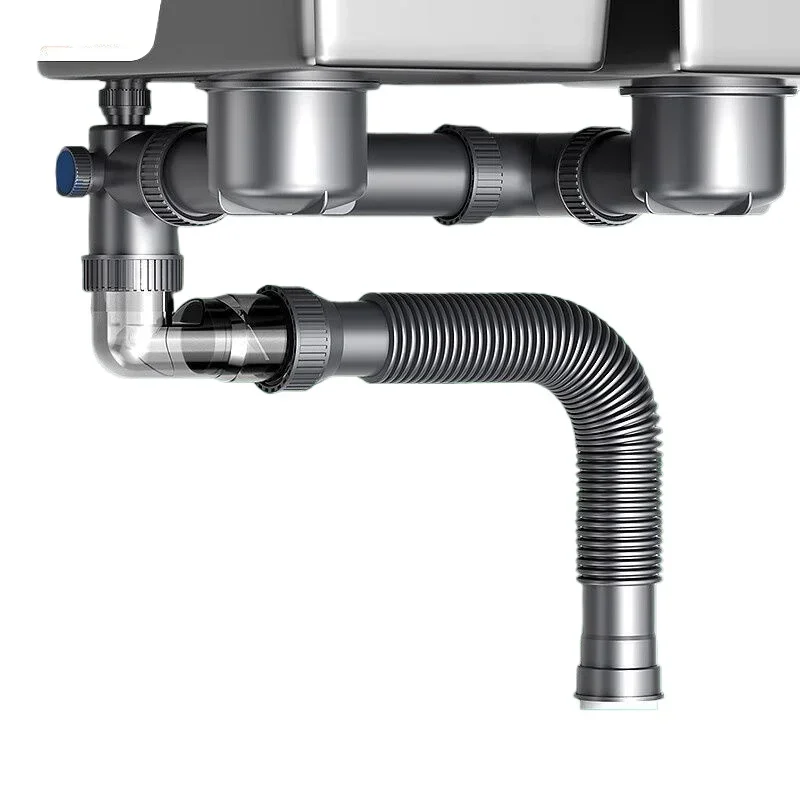 

6Wp kitchen sewer set Double slot kitchen sewer pipe drain pipe accessories sewer set
