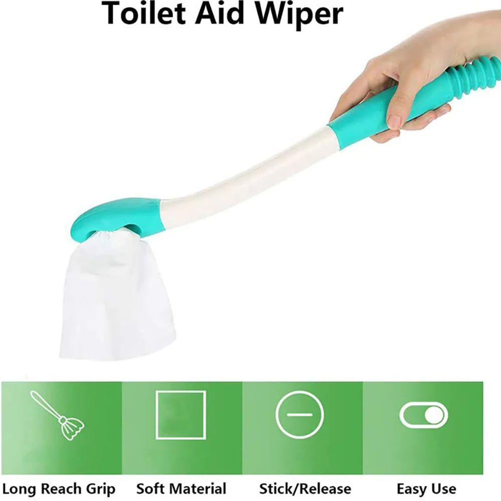 Long Reach Comfort Wiper Toilet Aids Tools Pregnant Elderly No Bending for Toilet Paper Pre-Moistened Wipes