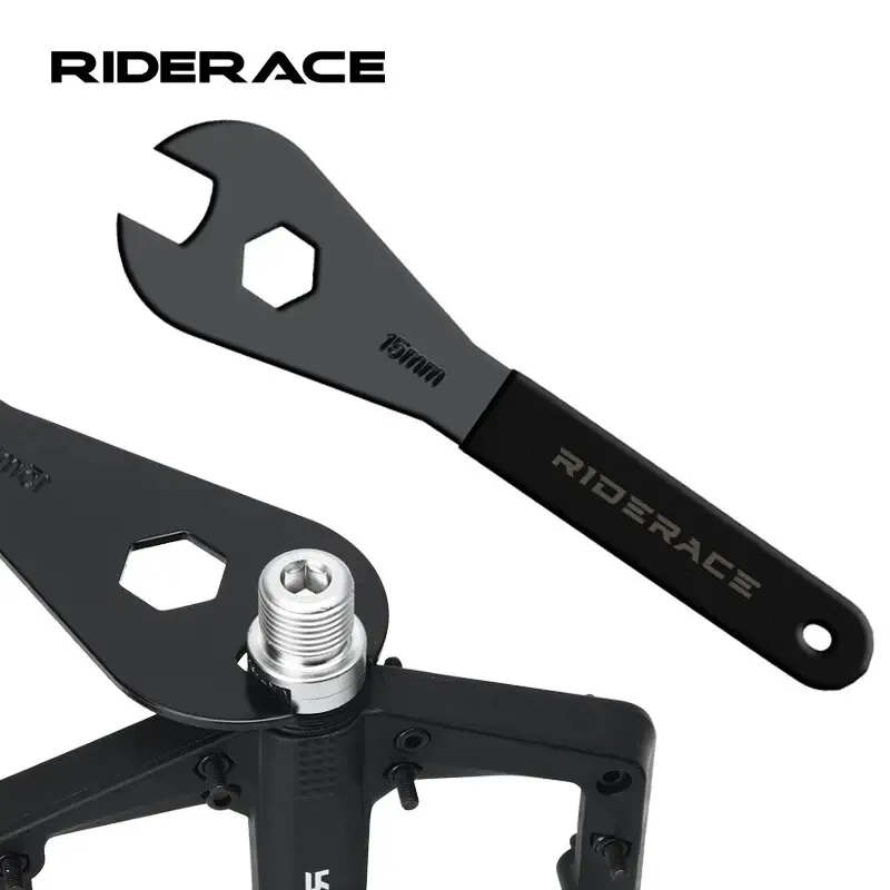 RIDERACE 15mm 자전거 페달 렌치 – MTB 및 로드바이크 허브 설치 및 리무버 스패너, 내구성 있는 수리 도구