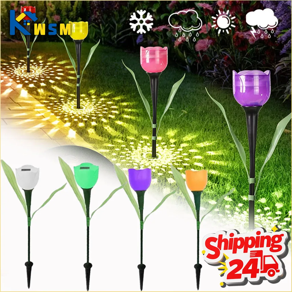 

1-10PCS Solar Tulip Light Auto on At Dusk Waterproof Outdoor Garden Patio Decorative Night Lamp for Landscape Pathway Lawn