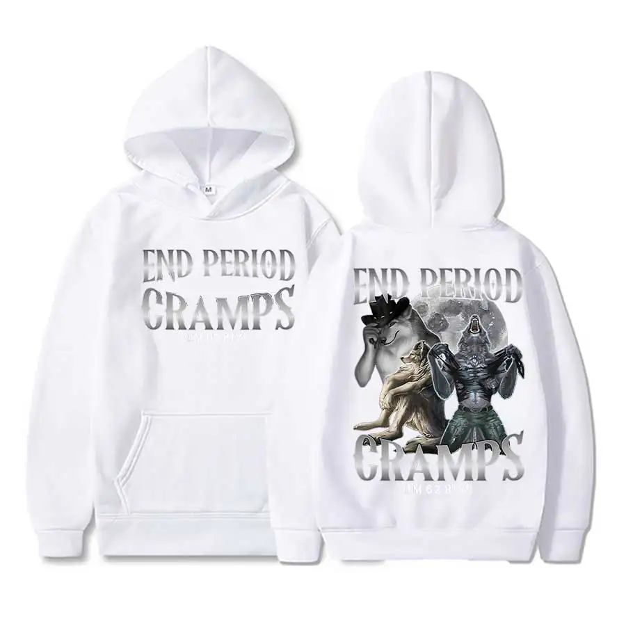 تشنجات فترة النهاية (I'm 6'2 BTW) مضحك ألفا وولف كرينج ميمي هوديي الرجال النساء البلوز لينة عادية البلوز تحذير القمم P539 #2